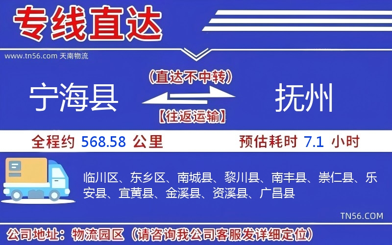 寧海縣到撫州物流公司 寧海縣到撫州物流公司