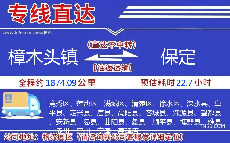 樟木頭鎮到保定物流公司